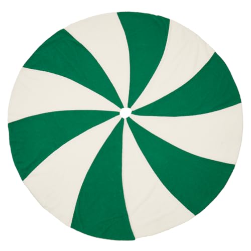 Fennco Styles Candy Cane Design Christmas Tree Skirt 72" Round - Red & White Tree Skirt for Home, Holiday Tree, Indoor Outdoor and Special Occasion