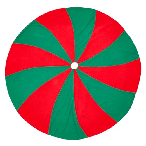 Fennco Styles Candy Cane Design Christmas Tree Skirt 72" Round - Red & White Tree Skirt for Home, Holiday Tree, Indoor Outdoor and Special Occasion