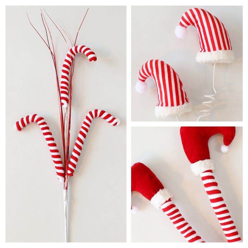 Christmas Tree Elf Leg Insert DIY Knit Hat Candy Cane Lollipop Christmas Decoration