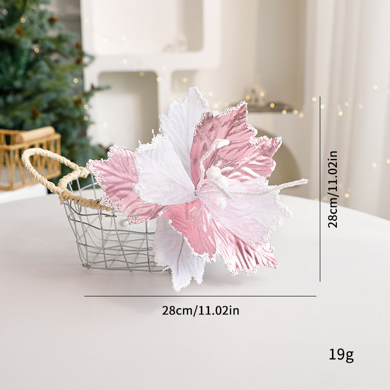 Sparkle Flower Artificial Flower Christmas Flower Tulle Fabric Floral Arrangement Decoration Velvet Christmas Decorations