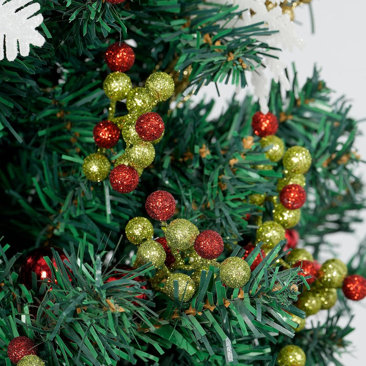 Fangoo 20 Pack 7 Inch Artificial Red Berry Picks for Christmas Tree Burgundy Red Berries Stems Holly Berry Branches Ornaments Wreath Crafts Wedding Holiday Season Winter Home Decor