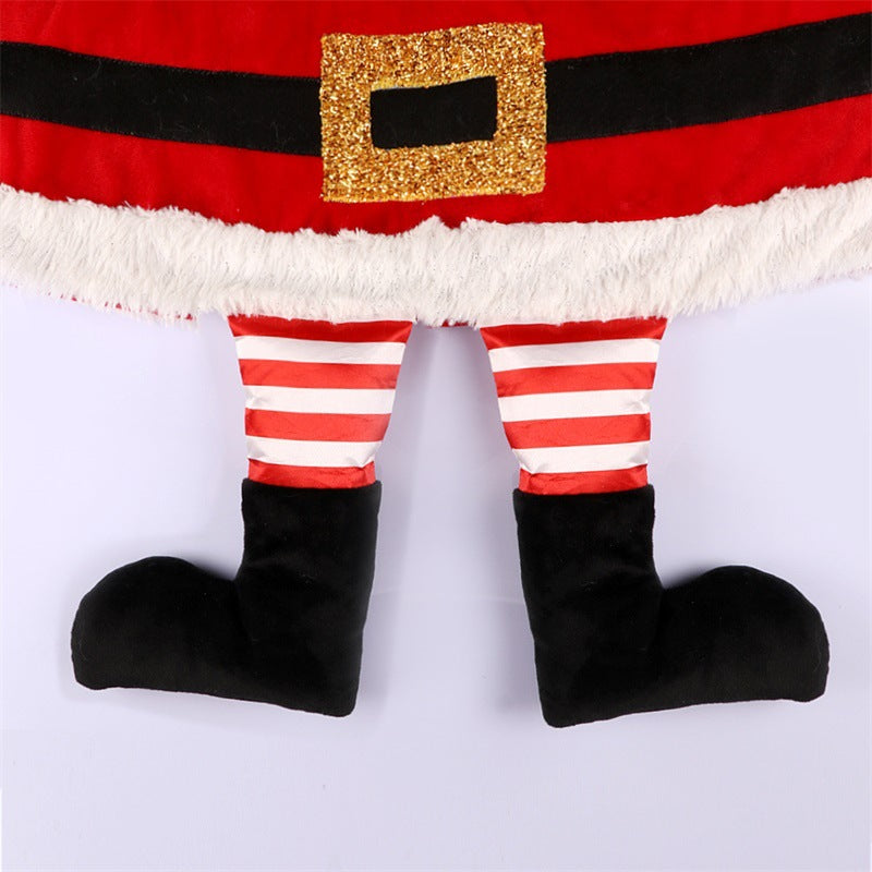 New Christmas Tree Skirt Christmas Party Decoration Santa Claus Feet Christmas Tree Base Apron