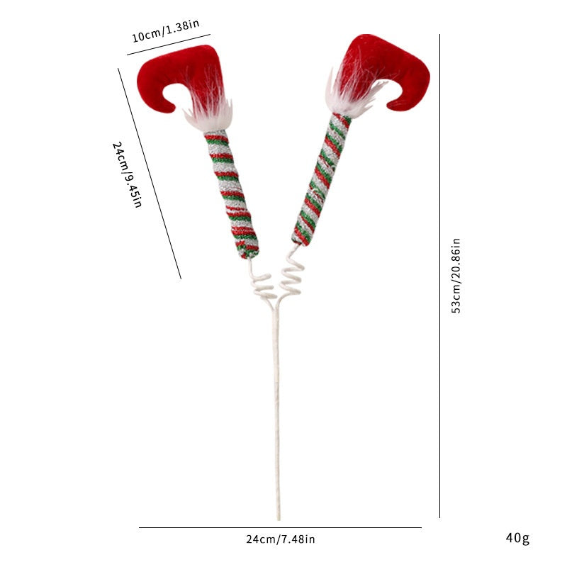 Christmas Tree Elf Leg Insert DIY Knit Hat Candy Cane Lollipop Christmas Decoration