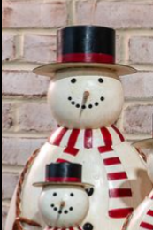 Metal Snowman with Hat , 4 Size Options