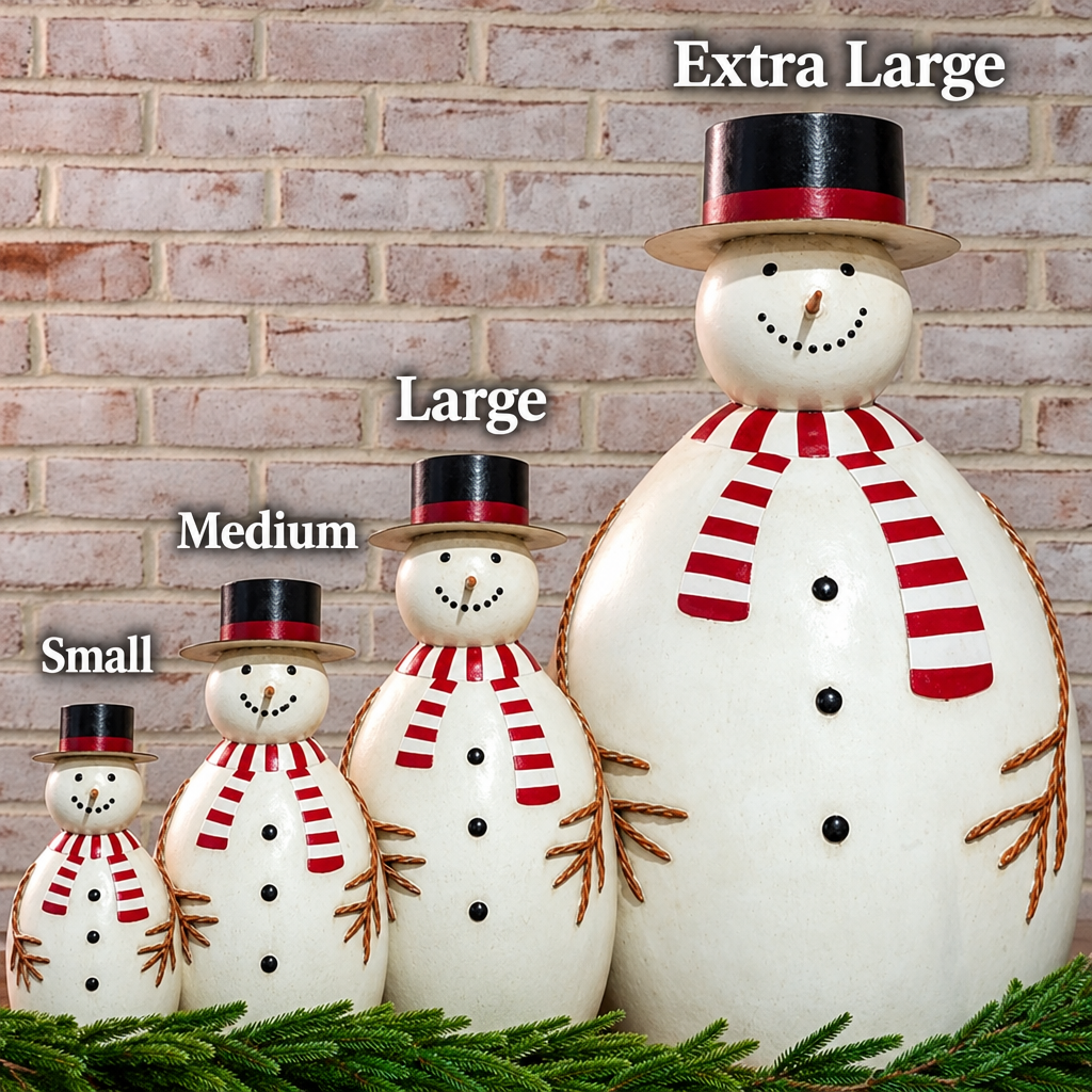 Metal Snowman with Hat , 4 Size Options
