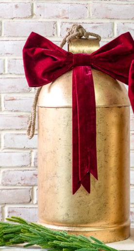 Gold Bell with Red Velvet Bow, 2 Size Options