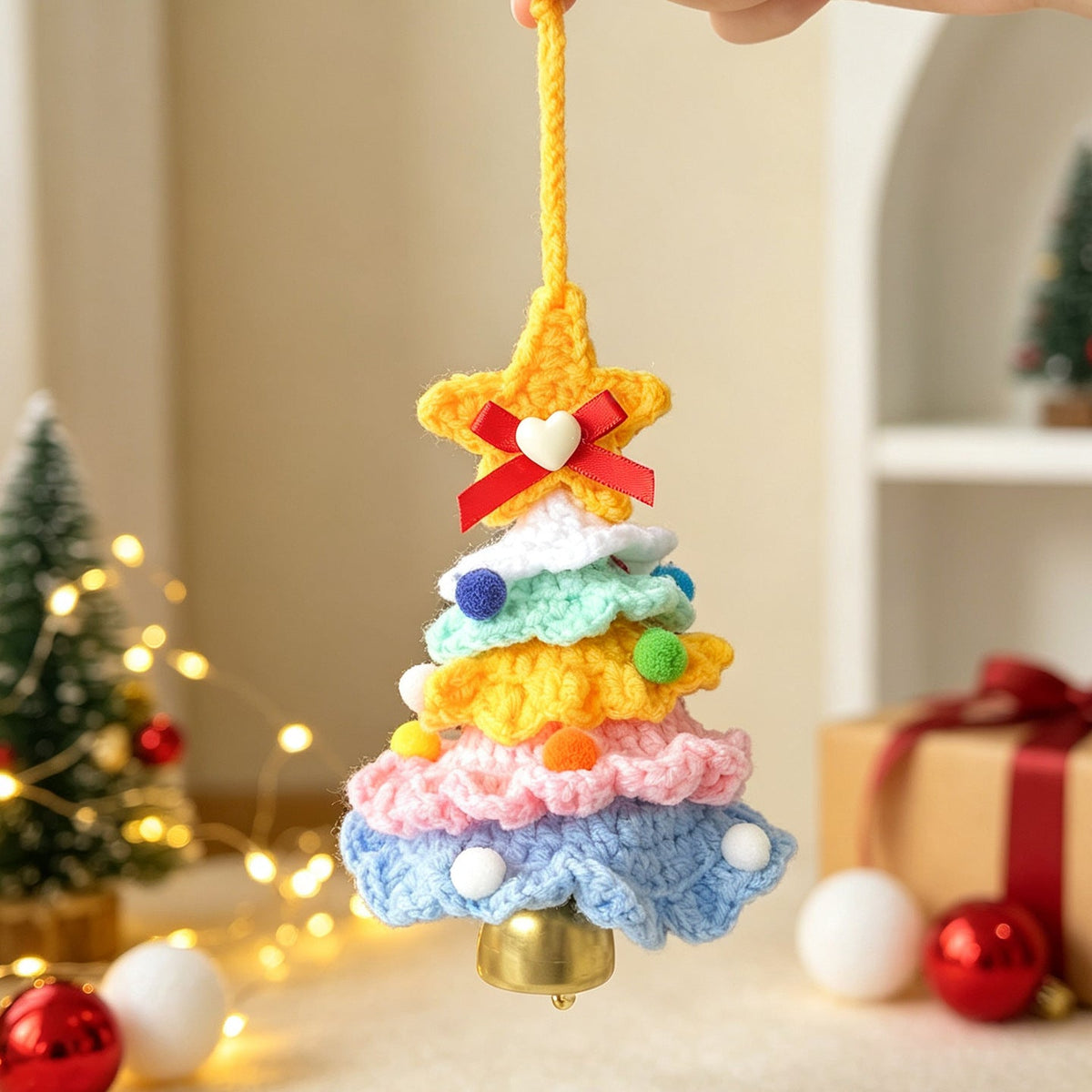 New Knitted Christmas Tree Bellsready-to-use Christmas Decorations