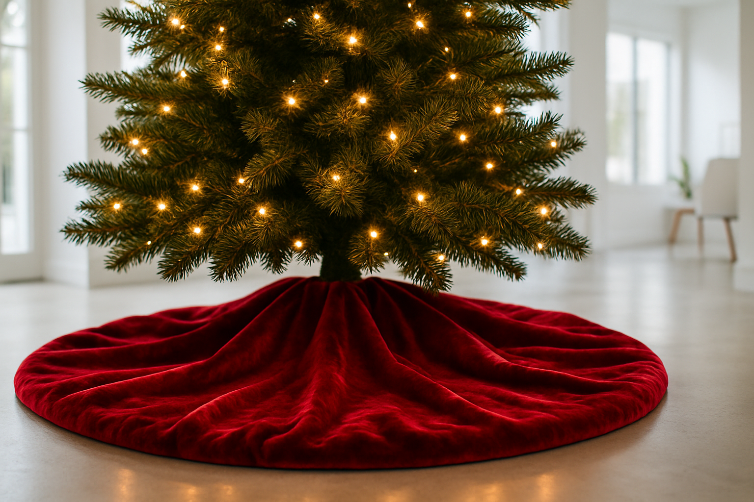 put christmas lights on the tree